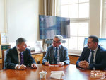 DS Director Vahe Gabrielyan and YSU Rector Hovhannes Hovhannisyan discuss prospects of cooperation with SGH university