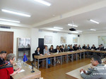 EU Ambassador Andrea Wiktorin talks to Armenian diplomats at the Diplomatic School